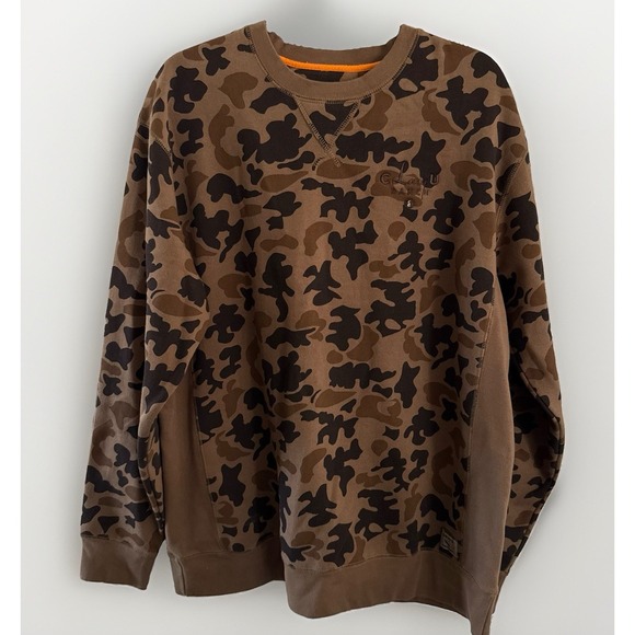 Orvis Other - Orvis 1971 Duck Camo Brown Crew Neck Sweatshirt Mens L Outdoor C Lazy U Ranch